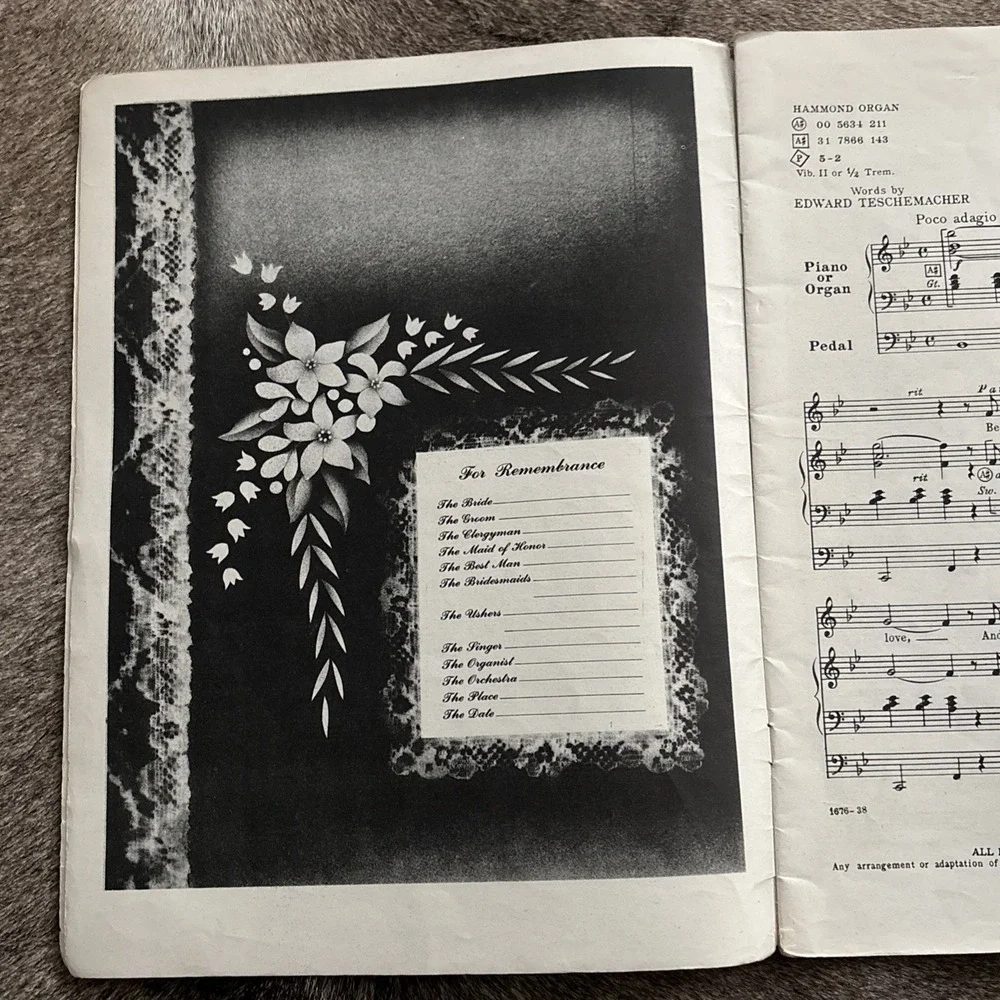 Wedding‎ Songs Piano Organ Words Sheet Music Book Chappell 1950 William Stickles